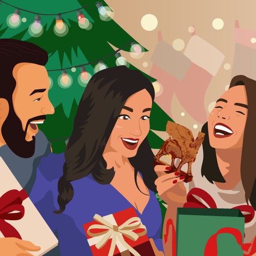 Christmas illustration for SurayeSwipe social media promotions