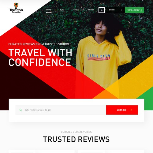 Web design for travel start-up