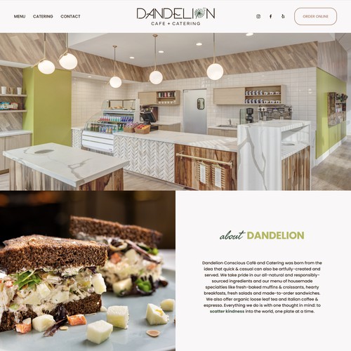 Squarespace Website for Dandelion Cafe