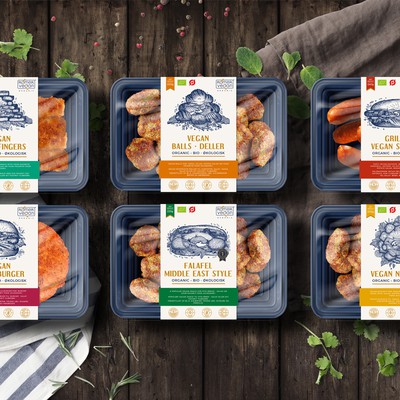 Label designs for Vegan food