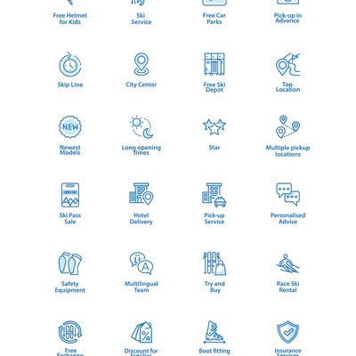 CheckYeti ski rental icons